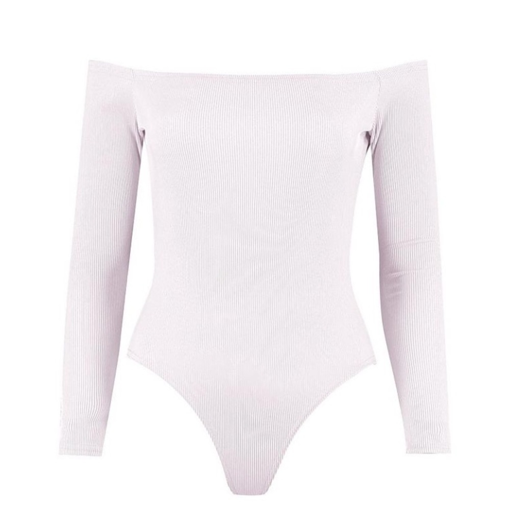 Ribbed off the shoulder bodysuit